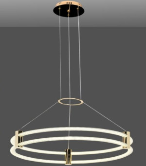 Lampa wisząca ring żyrandol ZŁOTA 55 cm + PILOT