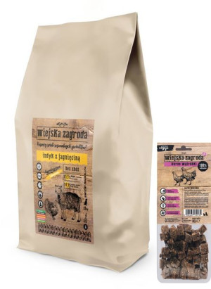Wiejska Zagroda Indyk z Jagnięciną 20kg + kurze wątróbki 80g GRATIS !!!