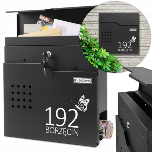 SKRZYNKA na LISTY MiX Wzorów PERSONALIZOWANA Adres