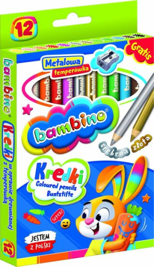Bambino wielokolorowe kredki w drewnianej oprawie