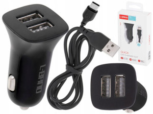 L-BRNO Ładowarka Samochodowa Typ C Dual USB TYPE-C