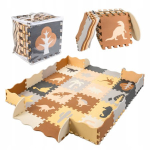 Puzzle piankowe mata edukacyjna kojec dinozaury XL