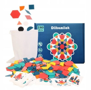 Układanka Montessori Puzzle Klocki Drewniane 180el