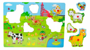 Układanka Puzzle Drewniane Dopasuj Kształty Gra