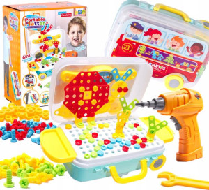 Puzzle Klocki W Walizce Wkrętarka 258 El. Zestaw