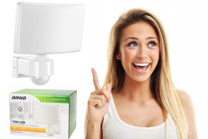 Lampa Led Naświetlacz Z Czujnikiem Ruchu Biała Pir Tos
