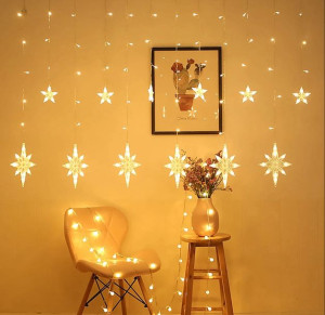 Kurtyna Świetlna 275cm Girlanda Lampki Wiszące Zimny Biały 138led W2