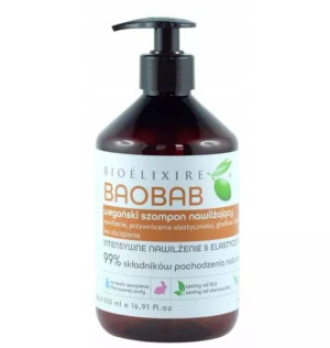 Bioelixire Szampon nawilżający z baobabem 500ml Nowy Bioelixire parabenów d