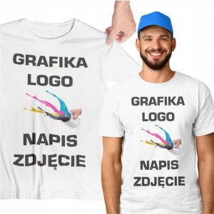 Koszulka MĘSKA z własnym nadrukiem BIAŁA XL A4 - XL
