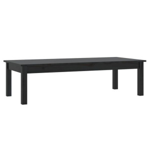 Stolik kawowy, czarny, 110x50x30 cm, lite drewno sosnowe