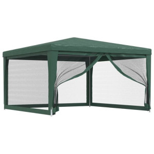 Namiot imprezowy z 4 ścianami z siatki, zielony, 4x4 m, HDPE
