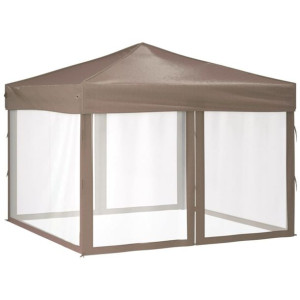Składany namiot imprezowy ze ściankami, taupe, 3x3 m