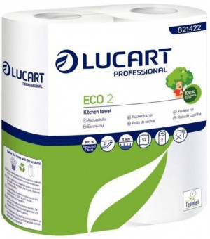 Ręczniki papierowe białe 100% z recyklingu 2 rolki - Lucart