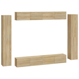 8-częściowy zestaw szafek telewizyjnych, dąb sonoma