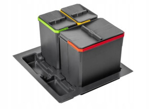 Segregator 3 Kosze Na Śmieci 60 600 Gtv Axispace Pb-as-600-1x15l-2x7l