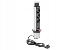 Gniazdo Wpuszczane Biurkowe Gtv W Blat Usb Srebrne Ae-bpw3u60u-80