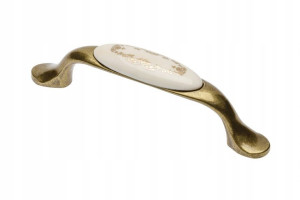 Uchwyt Porcelanowy Złoty Ornament Rozstaw 96mm Gtv Up-wp0728-px