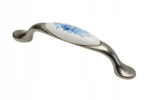 Uchwyt Porcelanowy Blue Rose Srebro R.96mm Gtv Up-wp0728-pa-07