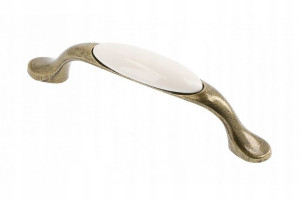Uchwyt Porcelanowy Retro Milky Rozstaw 96mm Gtv Up-wp0728-p0