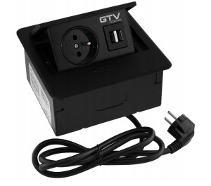 Gtv Gniazdo Wpuszczane W Blat Avaro Usb Czarne Ae-pb1fava-20