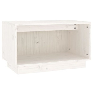 Szafka pod telewizor, biała, 60x35x35 cm, lite drewno sosnowe