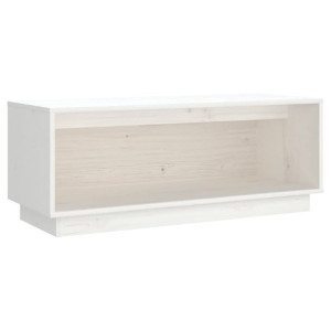 Szafka pod telewizor, biała, 90x35x35 cm, lite drewno sosnowe