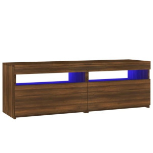 Szafka pod TV z oświetleniem LED, brązowy dąb, 120x35x40 cm