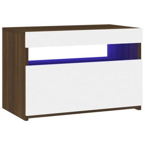 Szafka pod TV z oświetleniem LED, brązowy dąb, 60x35x40 cm