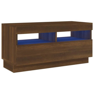 Szafka pod TV z oświetleniem LED, brązowy dąb, 80x35x40 cm