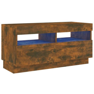 Szafka pod TV z oświetleniem LED, przydymiony dąb, 80x35x40 cm