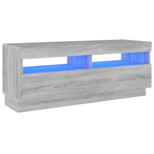 Szafka pod TV z oświetleniem LED, szary dąb sonoma, 100x35x40cm