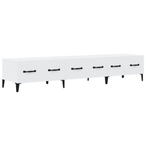 Szafka pod TV, biała, 150x34,5x30 cm, materiał drewnopochodny