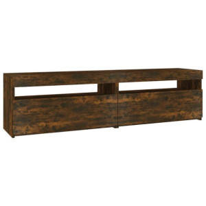 Szafki pod TV z LED, 2 szt., przydymiony dąb, 75x35x40 cm
