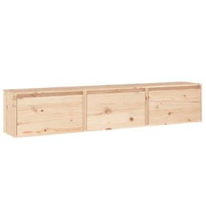 Szafki pod TV, 3 szt., lite drewno sosnowe
