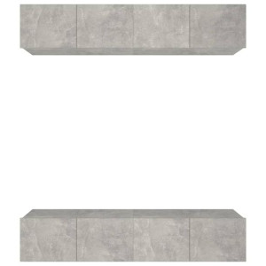 Szafki telewizyjne, 4 szt, betonowy szary, 80x30x30 cm