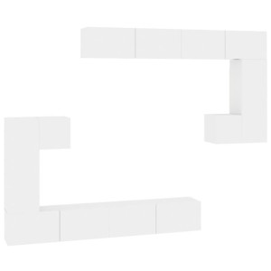 Wisząca szafka telewizyjna, biała, materiał drewnopochodny