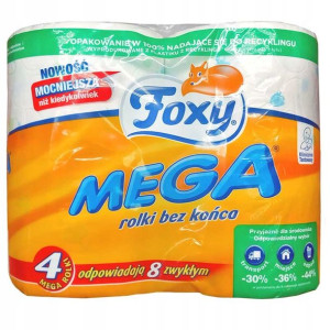 Papier toaletowy Foxy Mega Bezzapachowy 4 szt