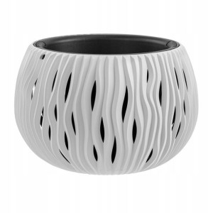 Doniczka Bowl Sandy biały DSK240 fale żłobienia