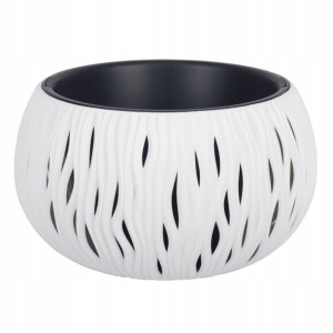 Doniczka Bowl Sandy DSK180 biały fale żłobienia