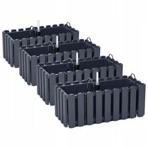 4x Skrzynka donica balkonowa DDEF400 Haki + System