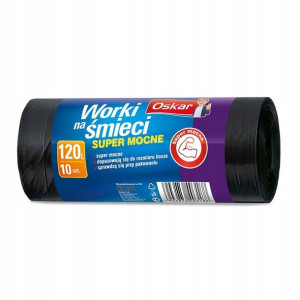 Grube worki na śmieci OSKAR SUPER MOCNE120l 10szt