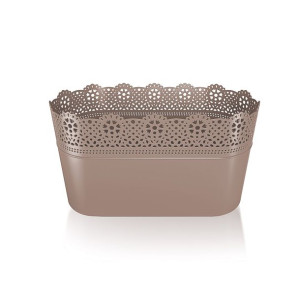 Ażurowa Doniczka Osłonka LACE DLAC285 mocca