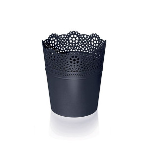 Ażurowa Doniczka Osłonka LACE DLAC140 antracytowy