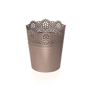 Ażurowa Doniczka Osłonka LACE DLAC160 mocca