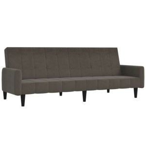 Rozkładana sofa 2-osobowa, ciemnoszara, mikrofibra