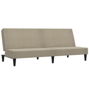 Rozkładana sofa 2-osobowa, jasnoszara, mikrofibra