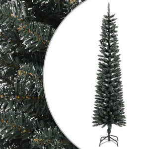 Sztuczna, smukła choinka ze stojakiem, zielona, 240 cm, PVC