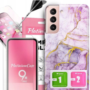 ETUI 2MM +szkło 9H do SAMSUNG S21 5G Glamour Wzory