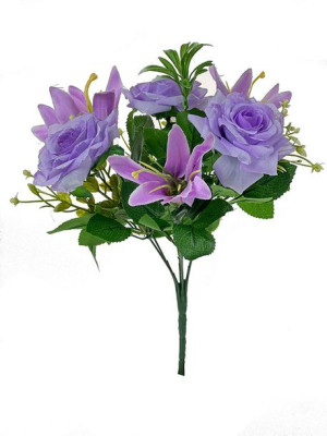Bukiet mieszany Róża Lilia L9-25 (35 cm) Fiolet