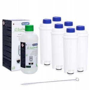6x FILTR WODY + DeLonghi ODKAMIENIACZ 500ml ZESTAW